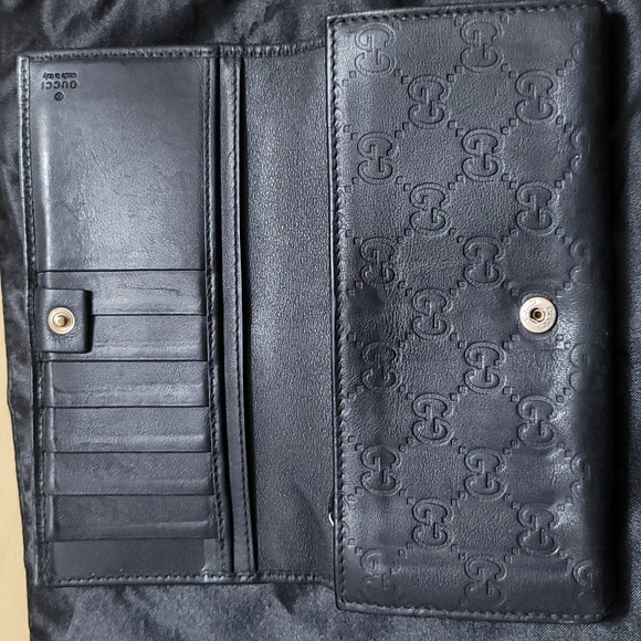 Gucci GG logo long black GG bifold zippy wallet - Picture 4 of 8